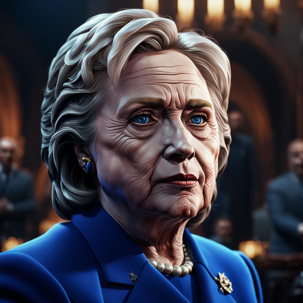 Detailed Matte Painting of Hillary Clinton