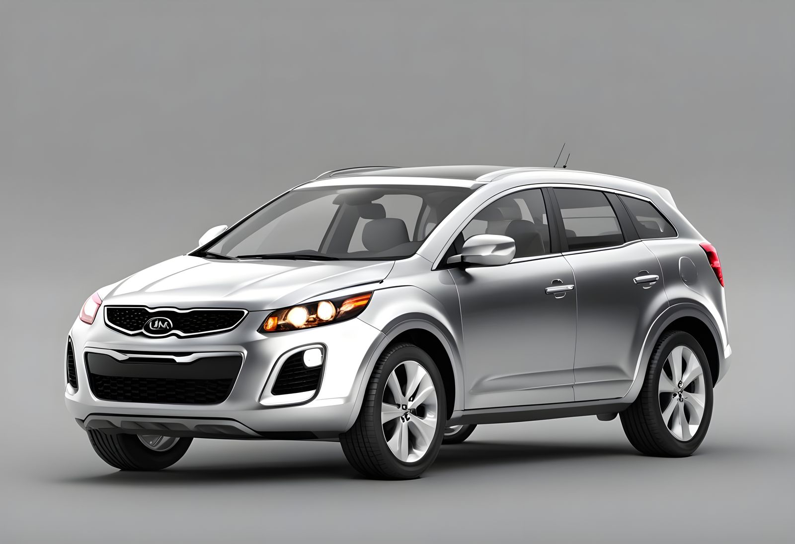 Silver 2009 Kia CX-7 3D Render