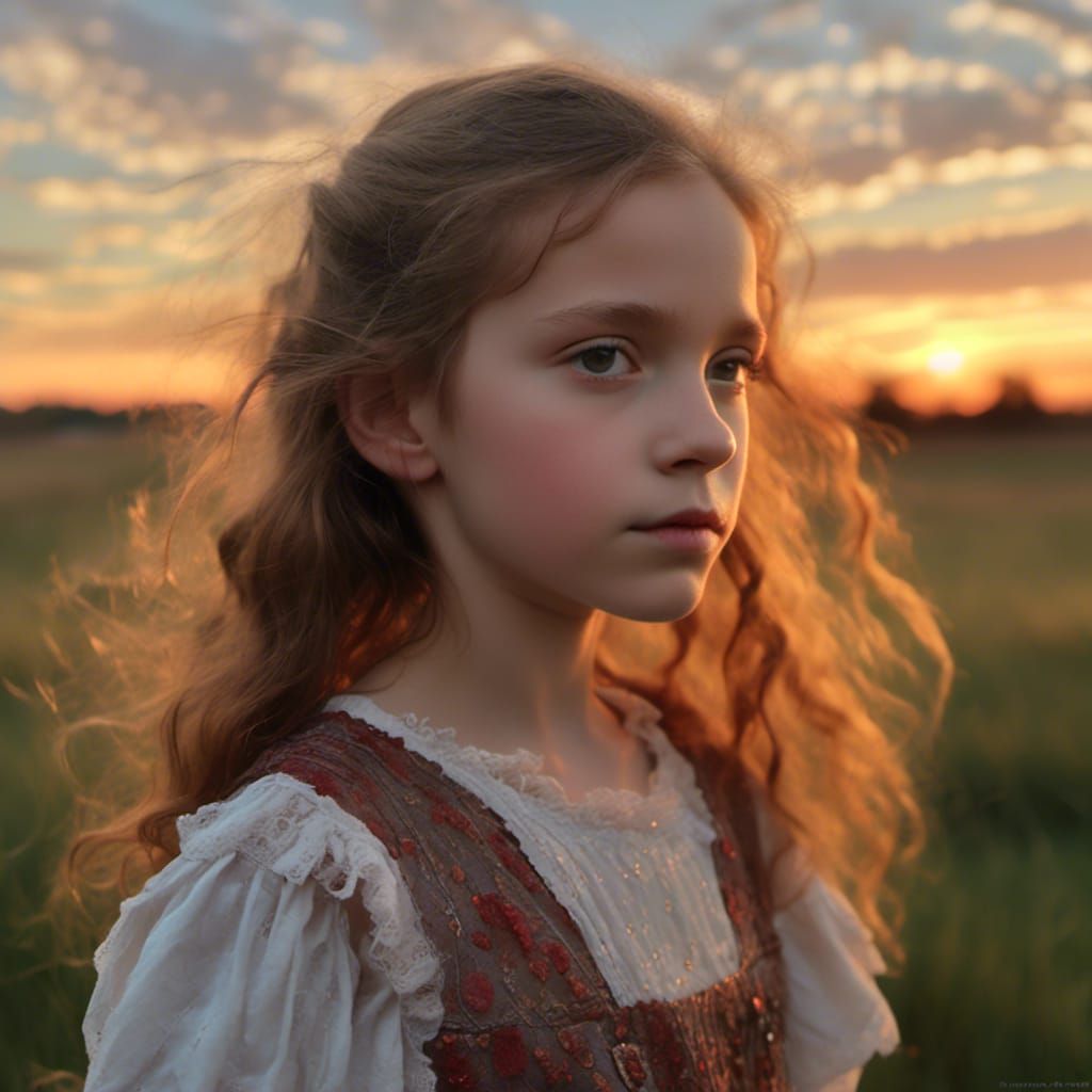 Girl in Sunset Light Portrait