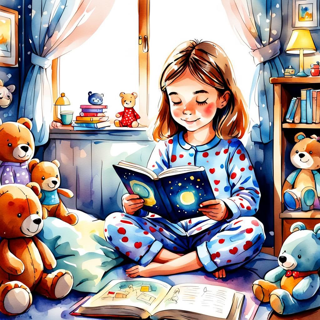 Cozy Children's Room: Watercolor Sketch Illustration