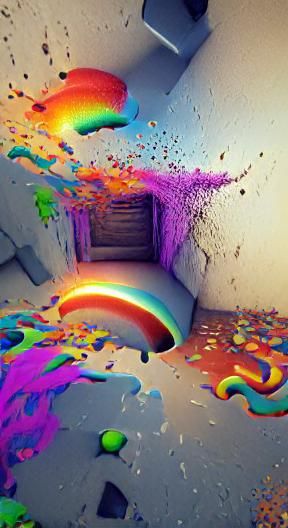 Surreal Rainbow Landscape in Unreal Engine