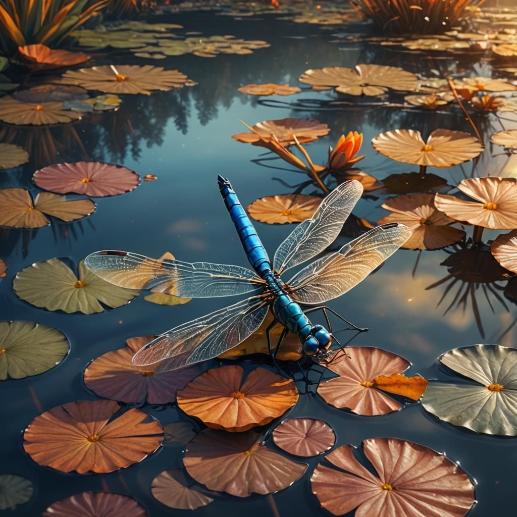 Autumn Dragonfly Fantasy Concept Art