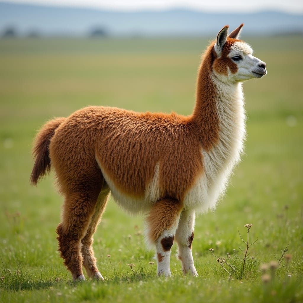 Llama in Meadow: A Photorealistic National Geographic Portra...