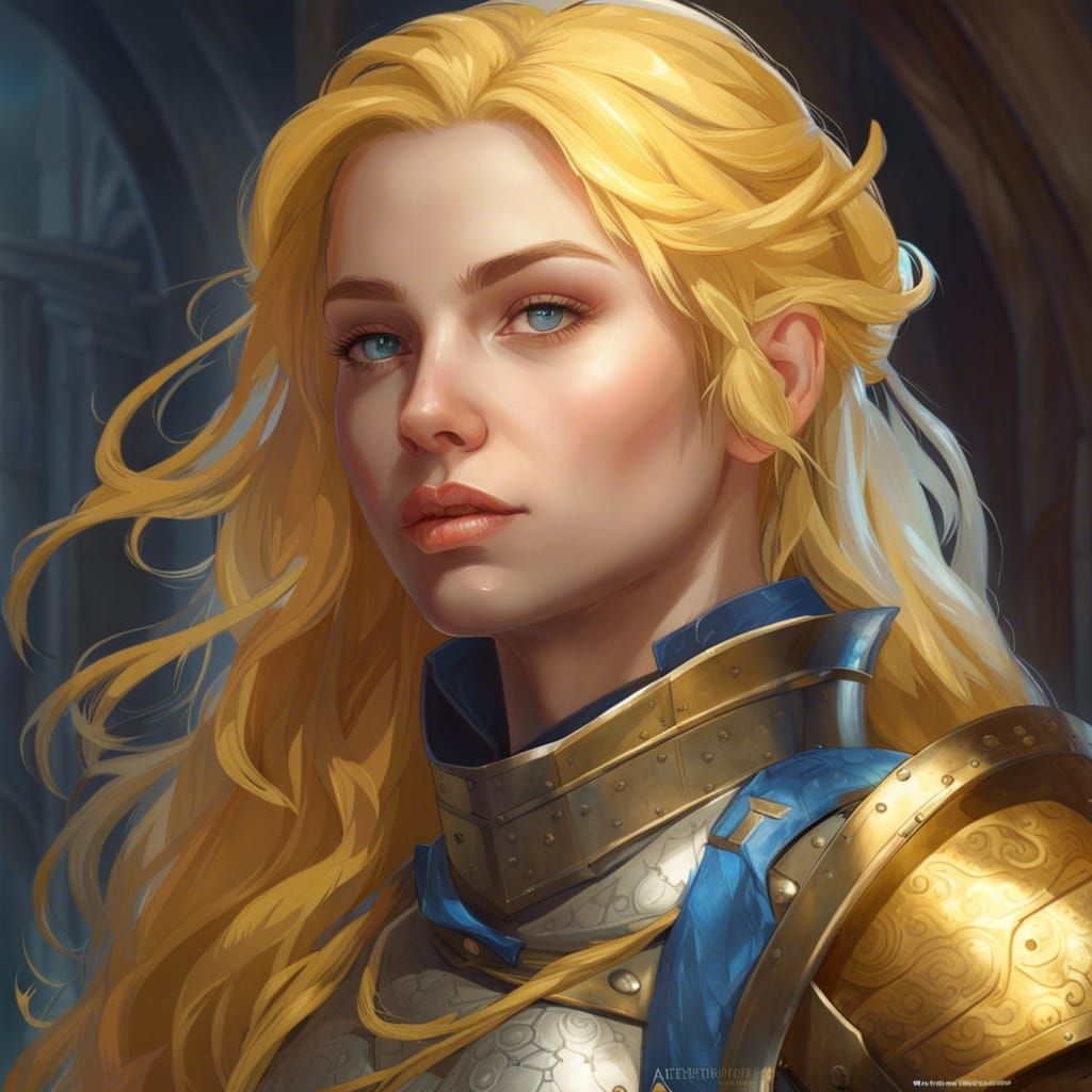Girl in Medieval Armor Digital Art Portrait