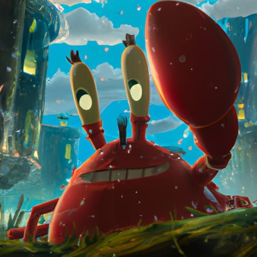 Mr. Krabs in Studio Ghibli Anime Style