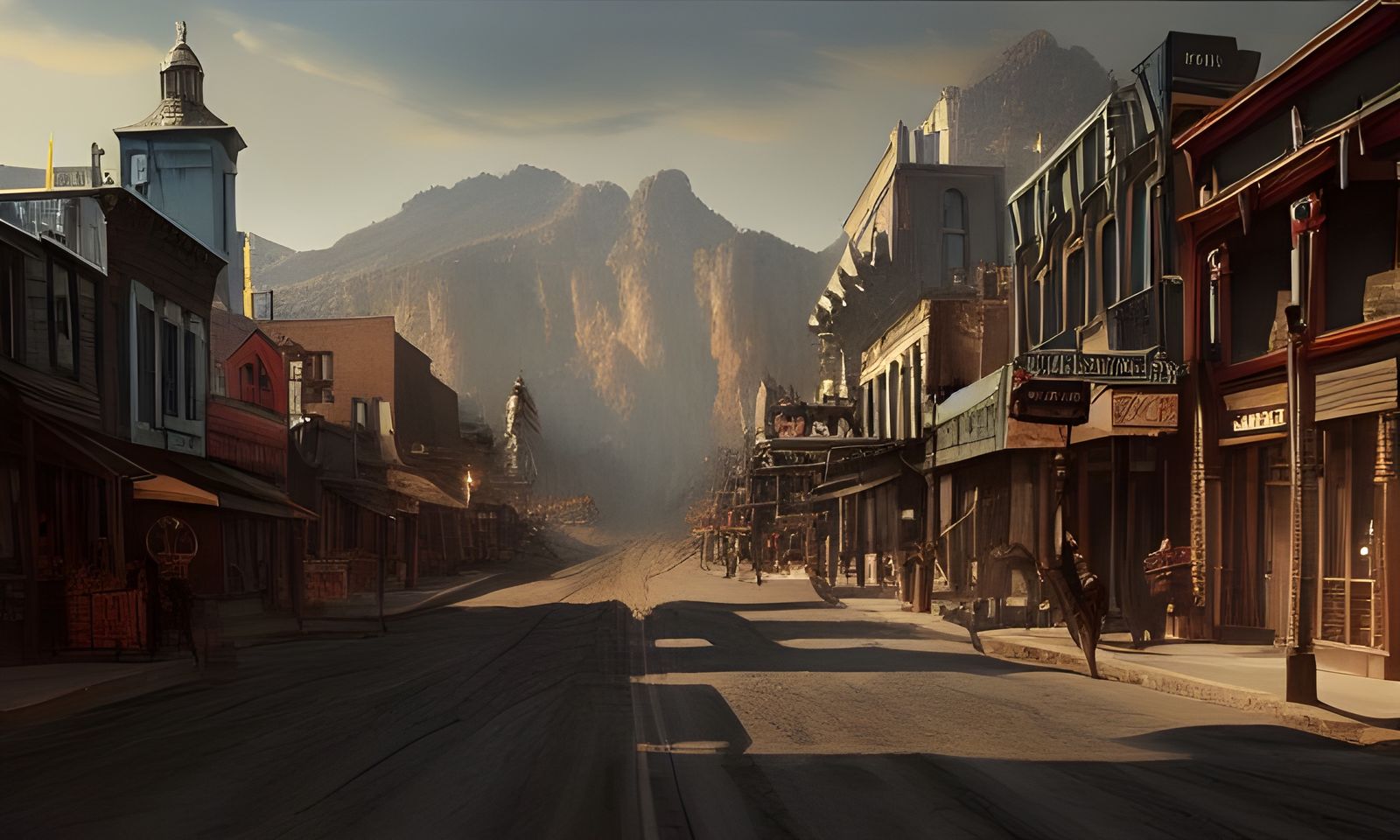 Wild West Town Main Street in Hyperrealism