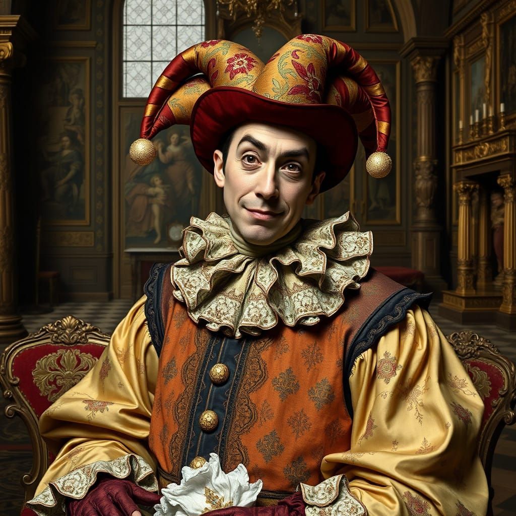 Portrait of a medieval jester