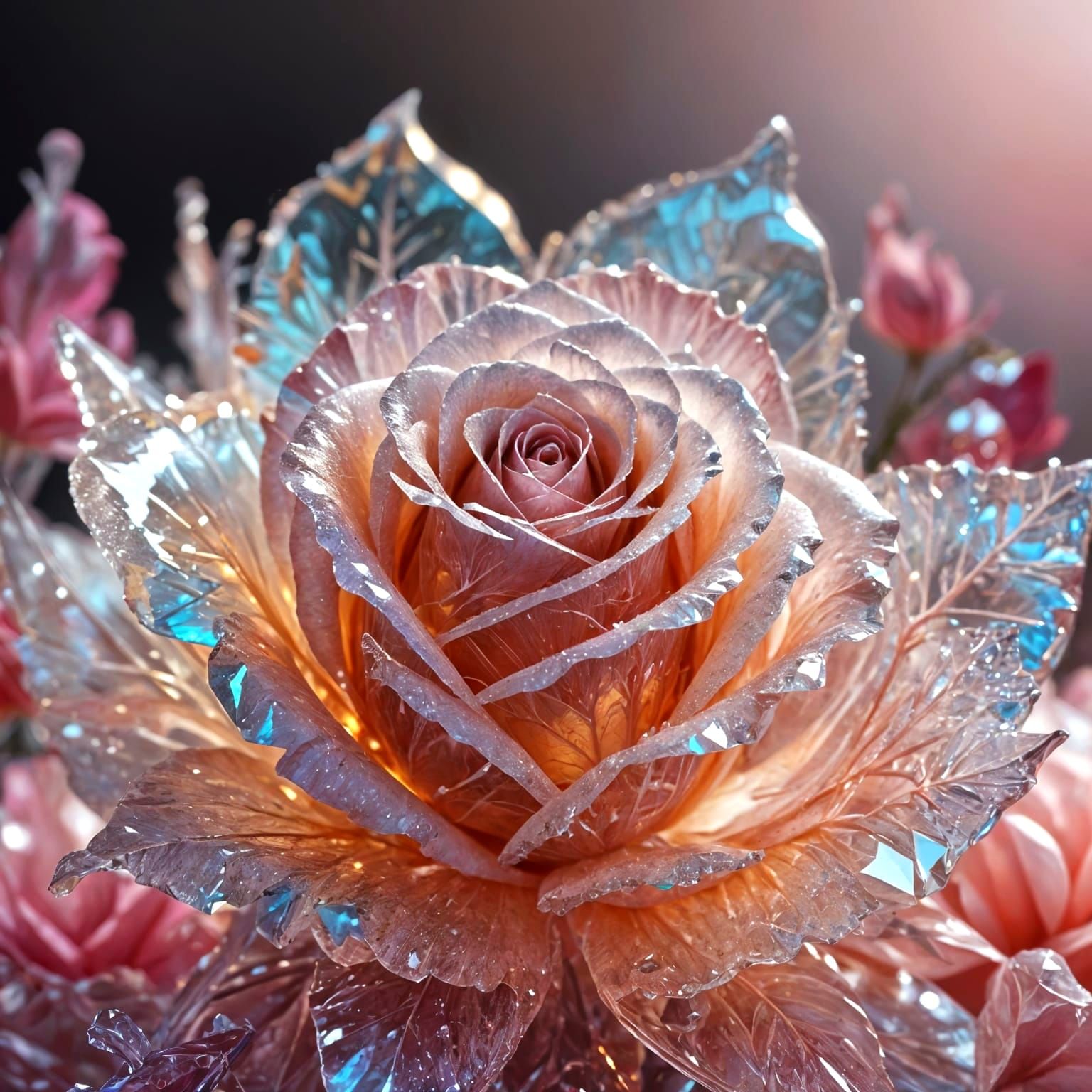 Crystal Rose Artwork in a Romantic Aesthetic