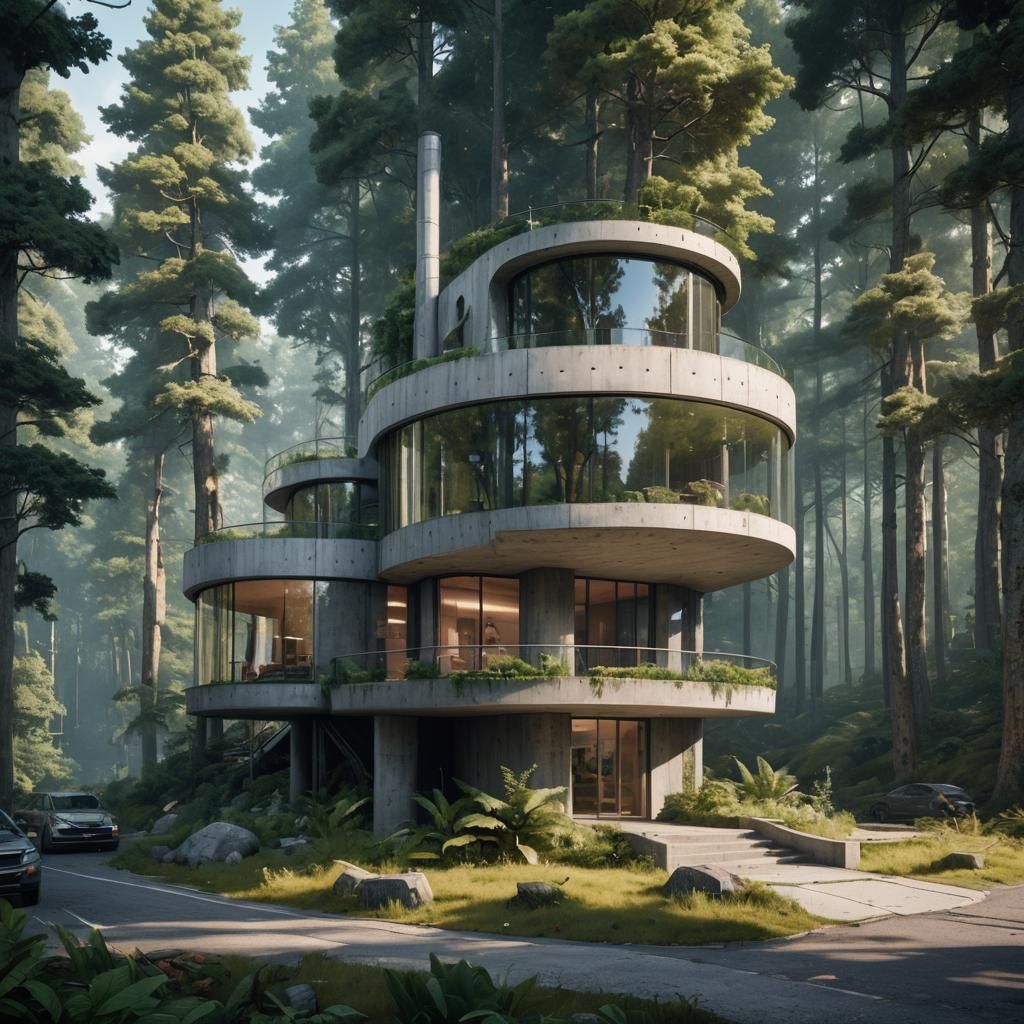 Vacation House in Forest, Post-Modern Architecture