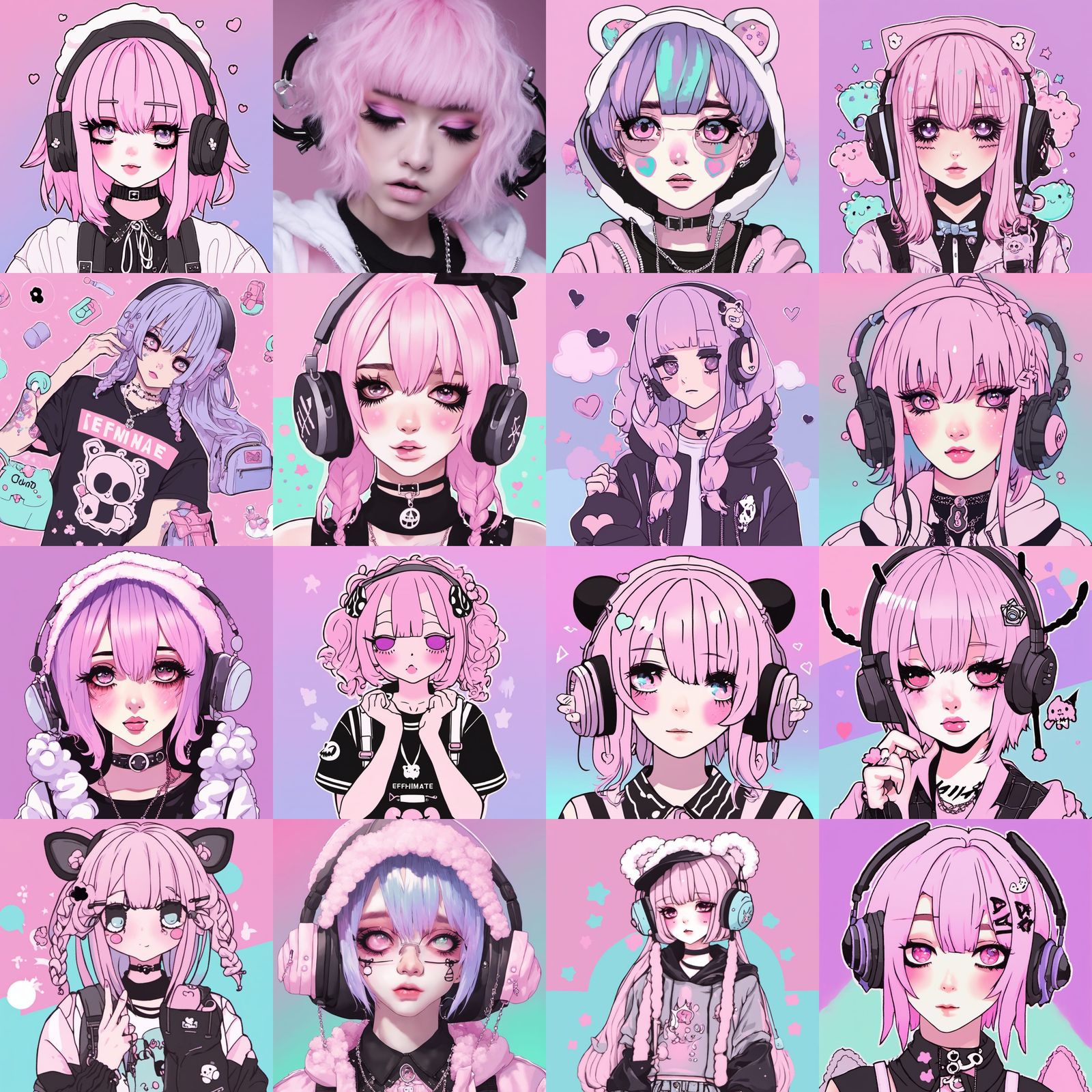 Effeminate Male in Pastel Goth Kawaii Style