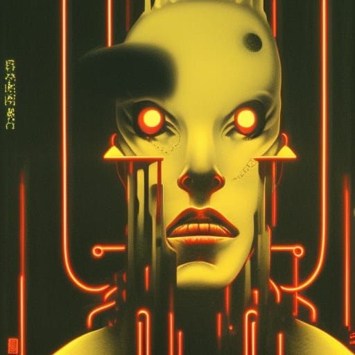 Cyberpunk Hacker in Dystopian Cityscape