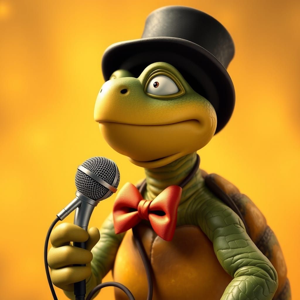 Turtle Singer in Animated Style