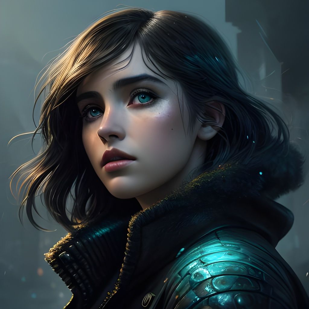 Ana de Armas in Bladerunner Style Fantasy Art