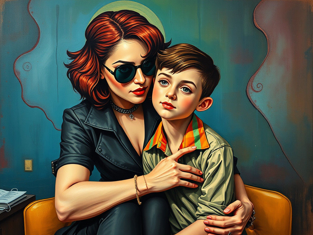 Art Deco Punk Teacher in Cubist Surrealism Style