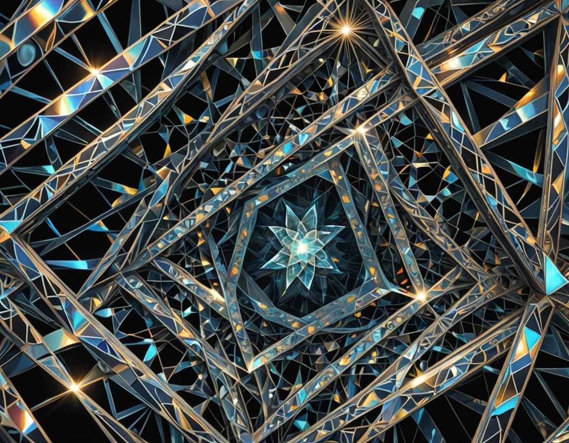 Holographic Fractal Masterpiece in Neon Futurism