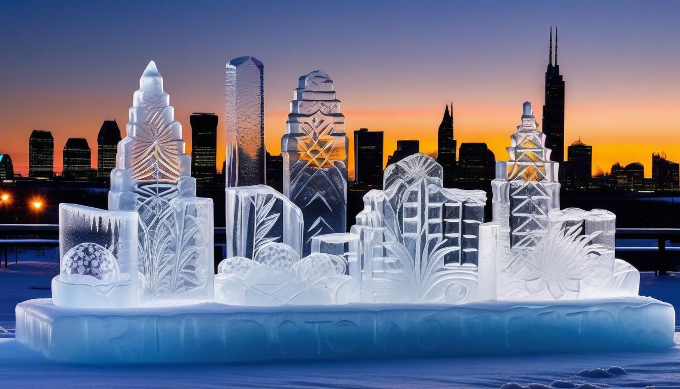 Icy Cityscape: An Ice Sculpture Masterpiece