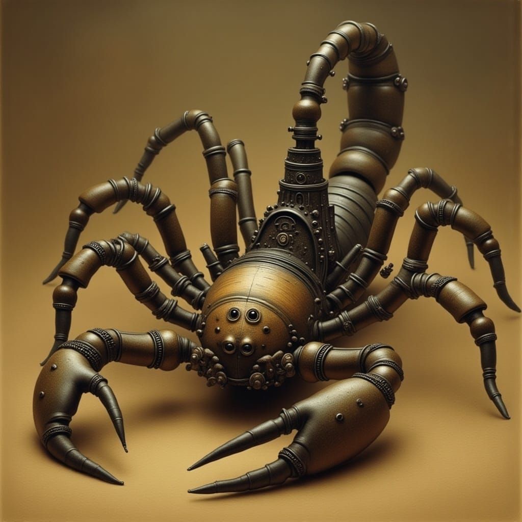Surreal Biomechanical Scorpion with Intricate Exoskeleton an...