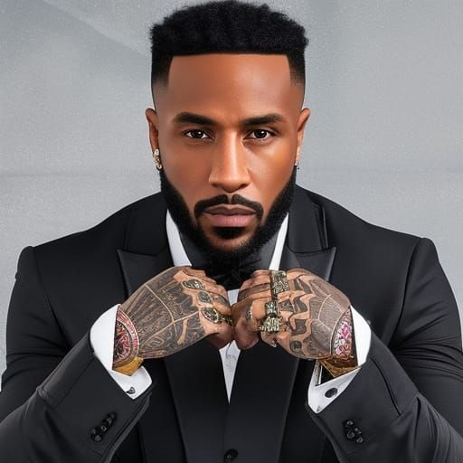 Latino Gangster Portrait with Gold Chain and Neon Lighting