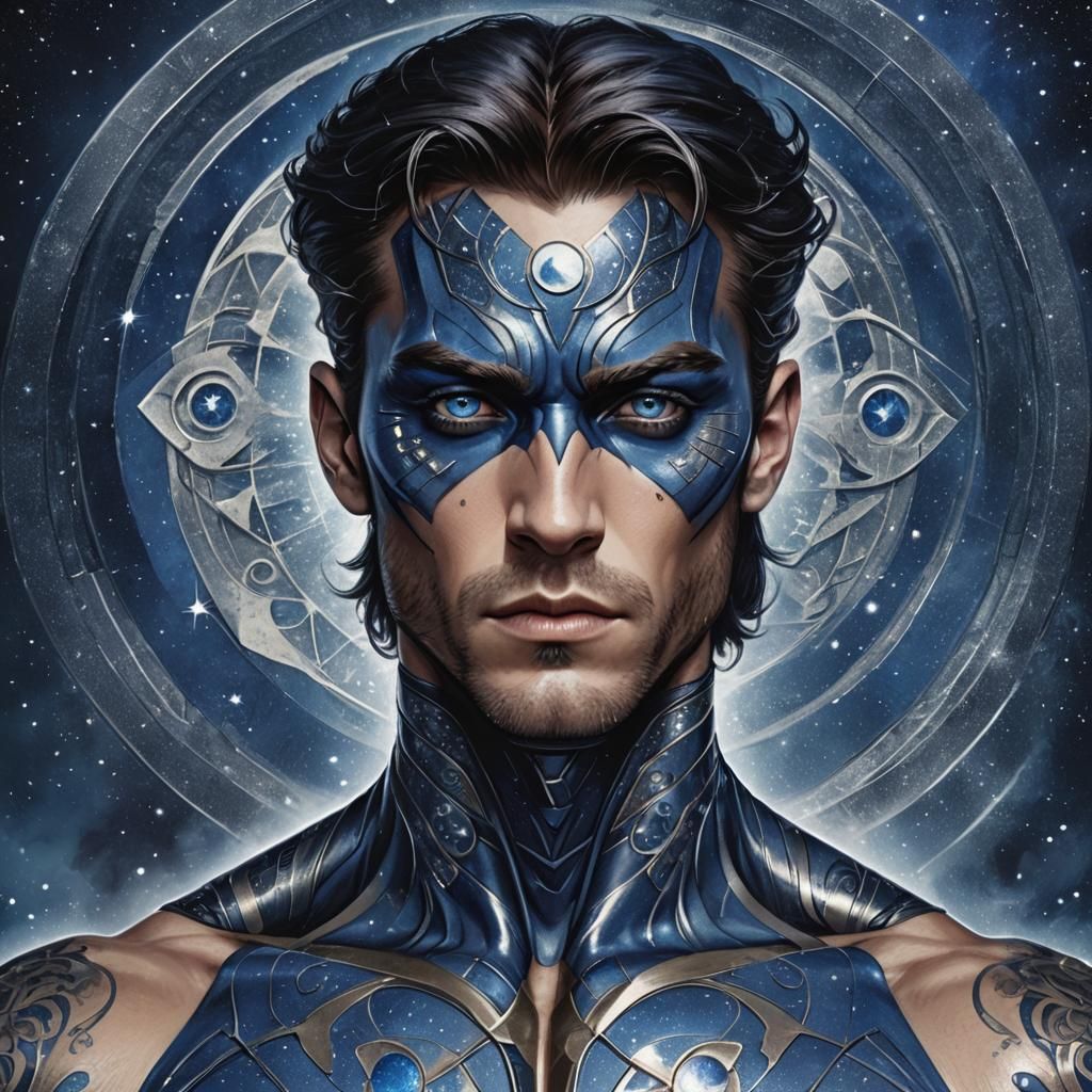 Sapphire Enigma: X-Men Portrait in Fantasy Art Style