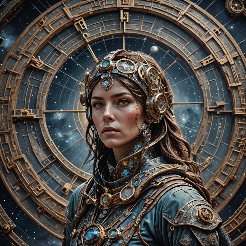 Cosmic Woman Portrait in Hyperrealistic Style