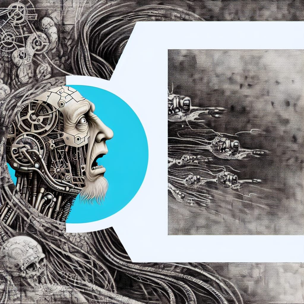 Cybernetic Horror: A Dorรฉ and Rutkowski Inspired Scene