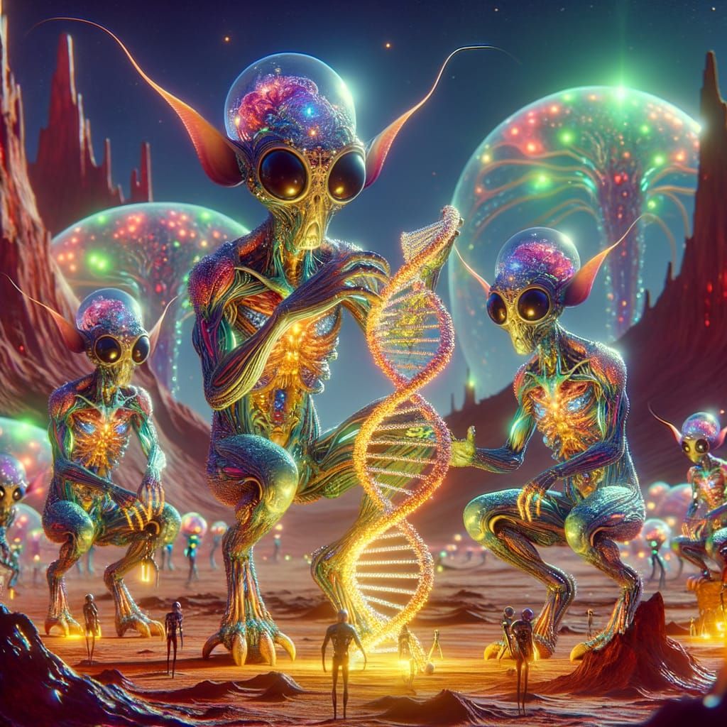 Eerie Alien Geneticists Constructing Helix in 8K