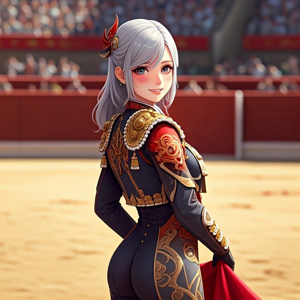 Shenhe in Bullfighter Suit, Anime 3D Art