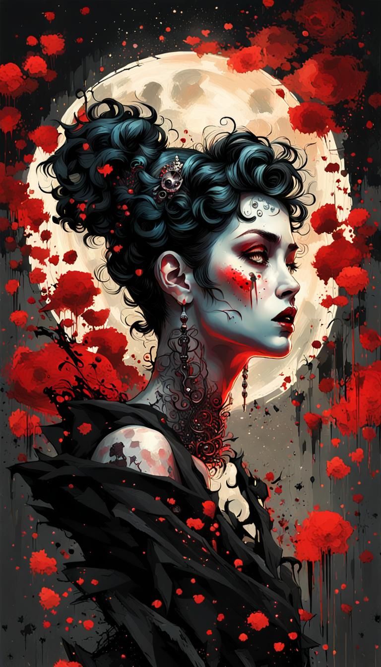 Betty Boop as Vampire in Digital Art