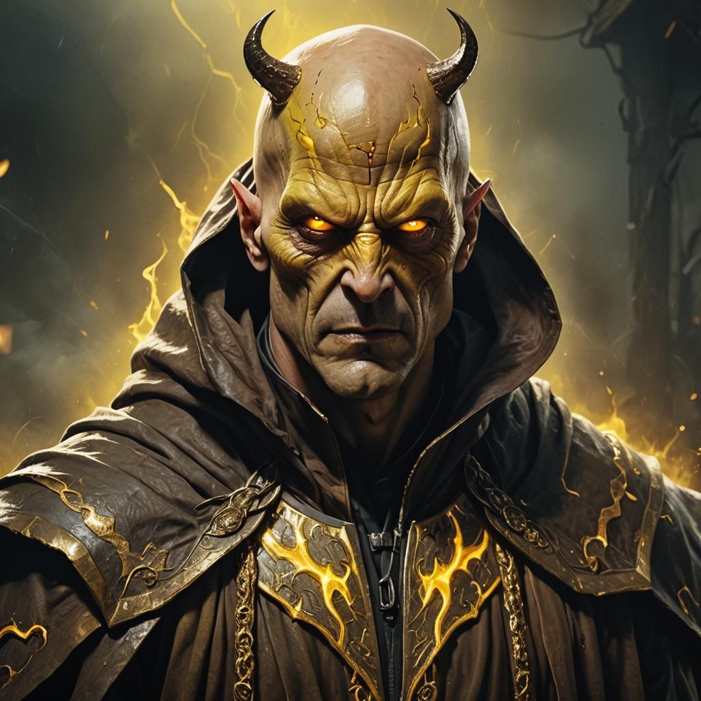 Demonic Warrior in Hyperrealistic Fantasy Portrait