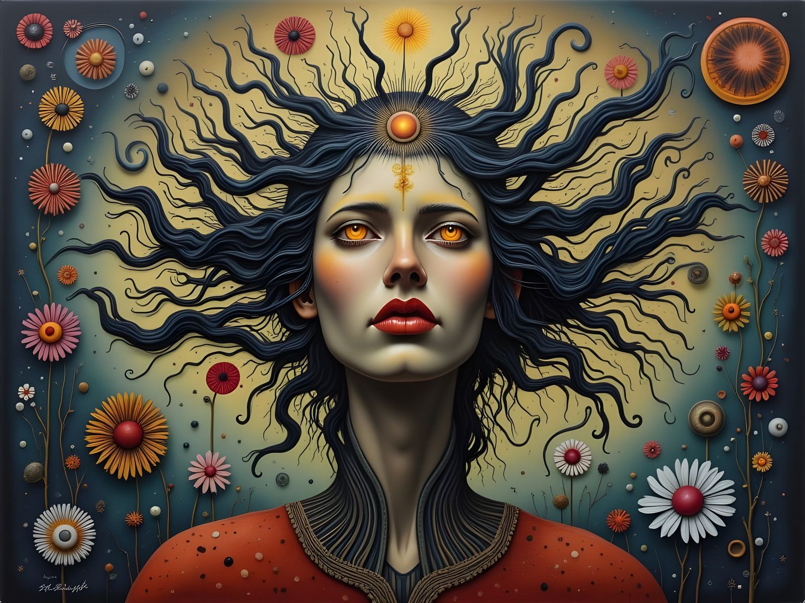 Bohemian Man in Mystical Floral Miasma