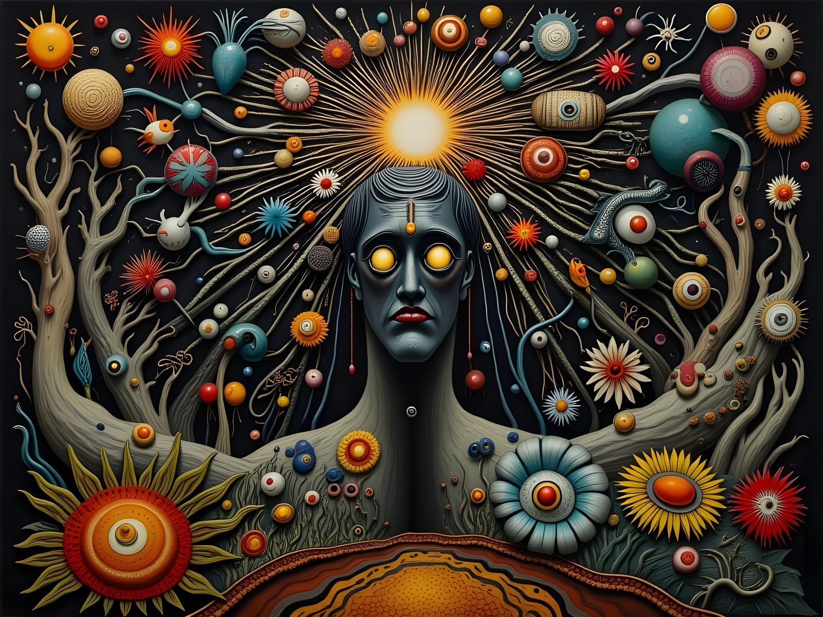 Bohemian Man in Mystical Floral Tapestry