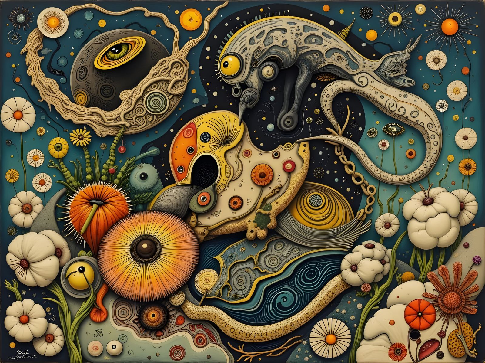 Bohemian Man in Mystical Floral Tapestry