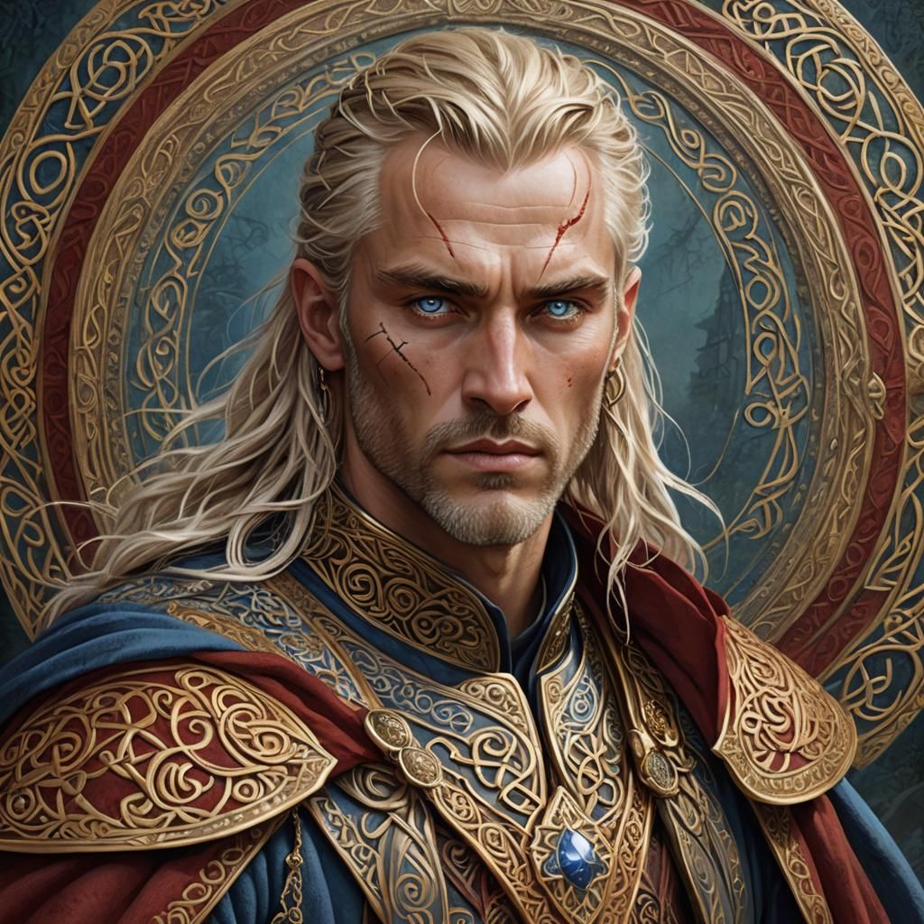 Celtic Warrior King in Hyper-Realism Style