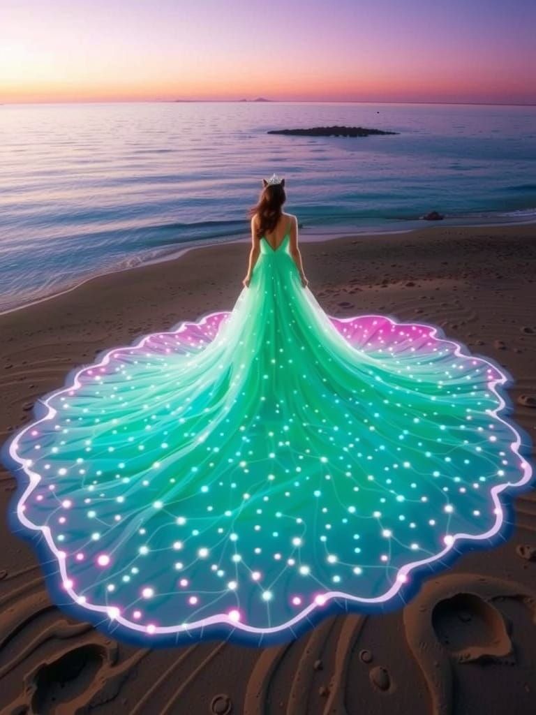 Elegant Whimsical Feline Princess in Art Nouveau Style