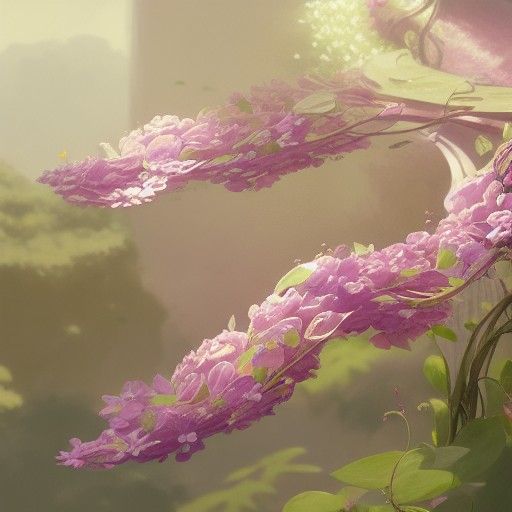 Flower Vine Concept Art in Ghibli Style
