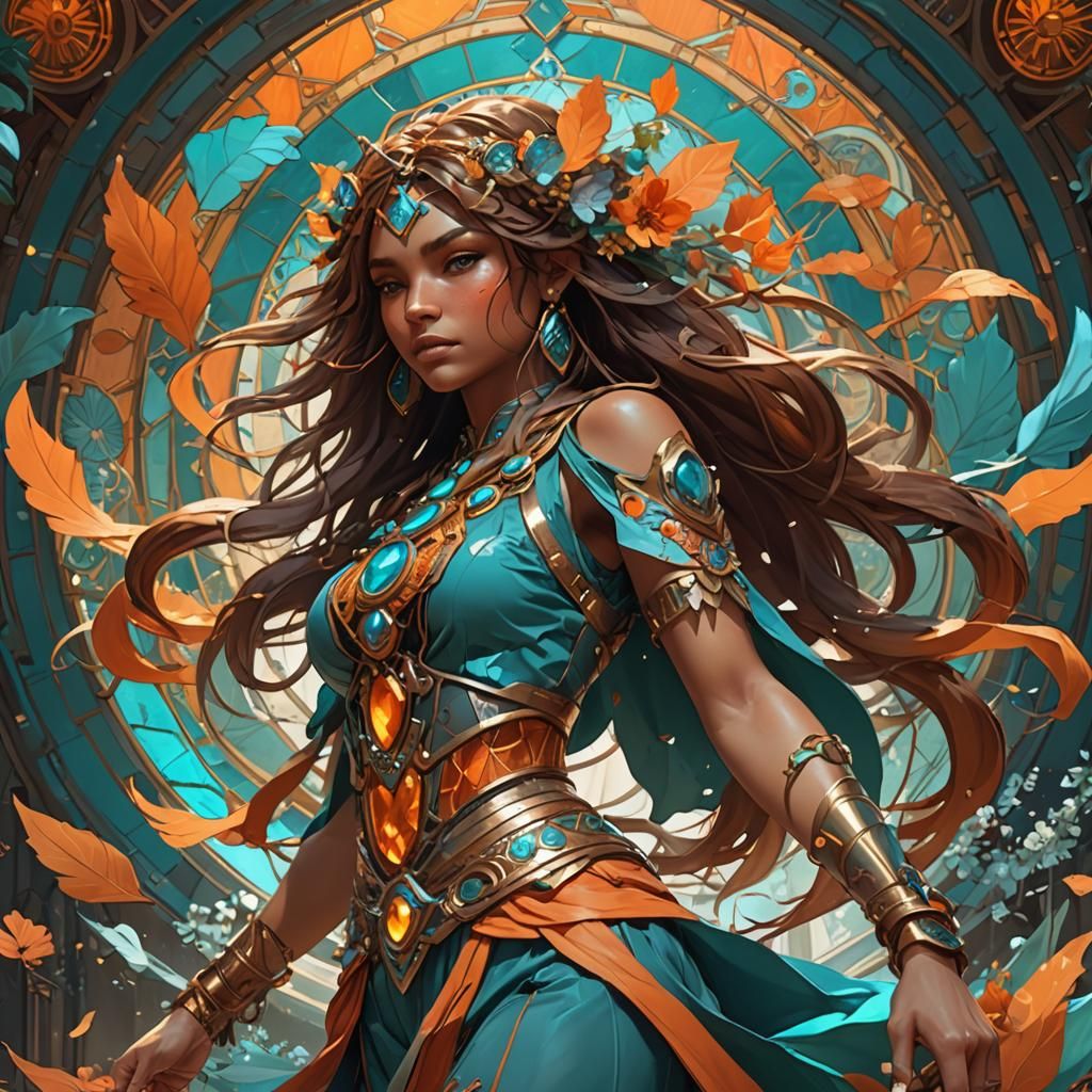 Wild Spirit Concept Art in Art Nouveau Style