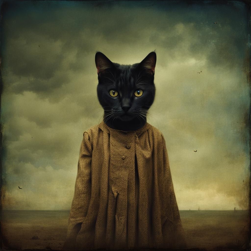 Surreal Cat Portrait in Fine Art Style