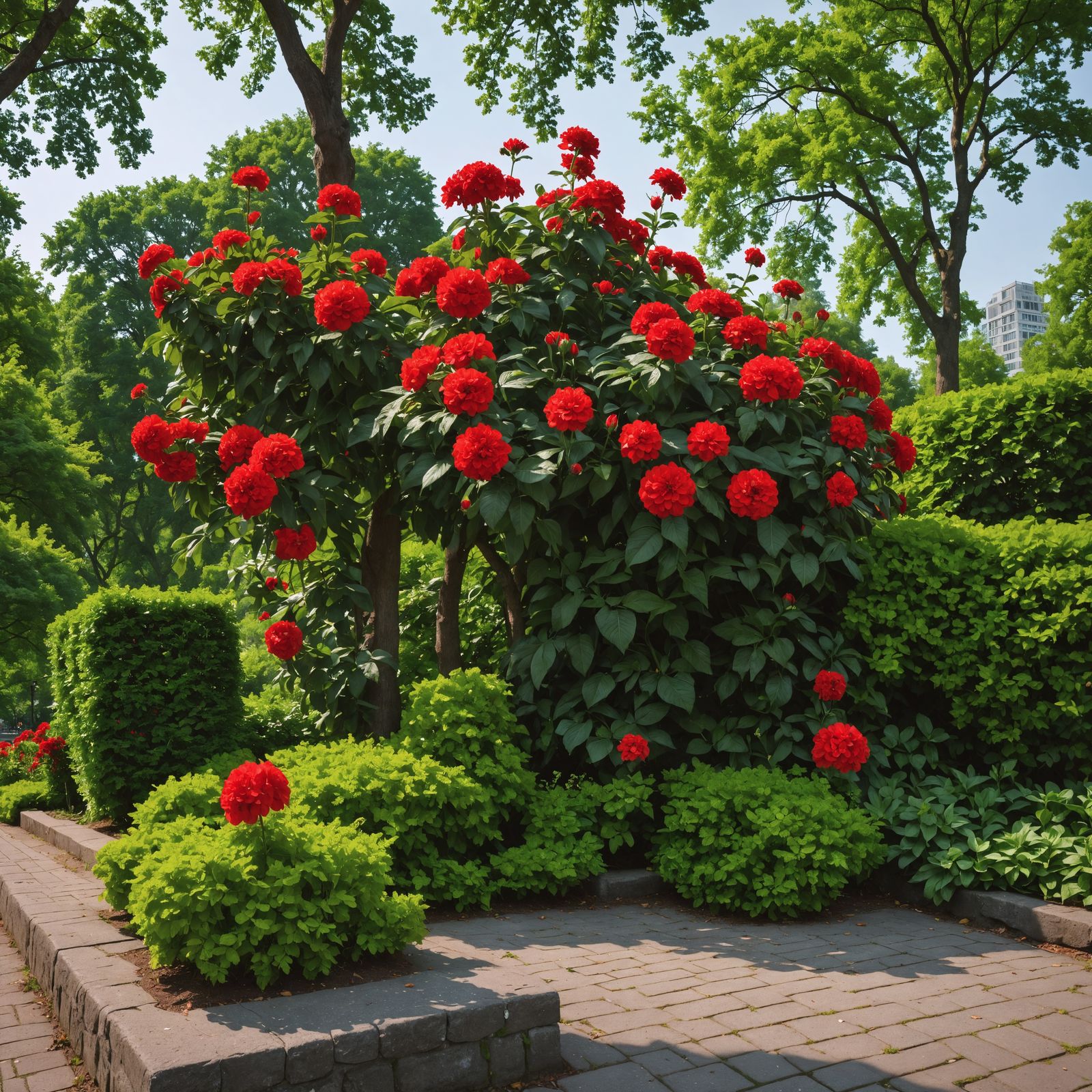 Vibrant City Park in Hyperrealistic HDR