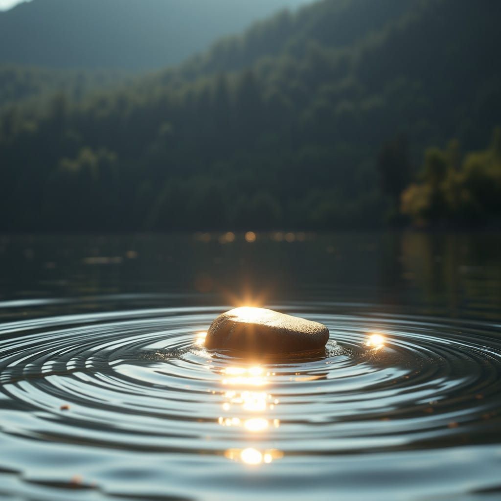 Sun-Kissed Lake in Photorealistic Detail