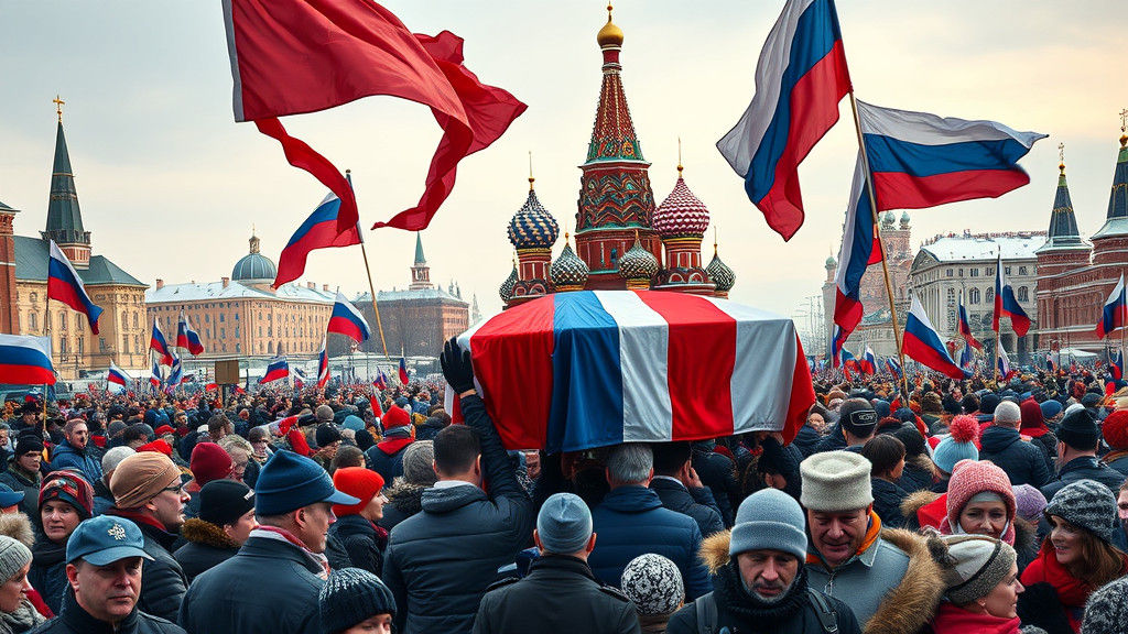 Red Square Celebration with Somber Procession