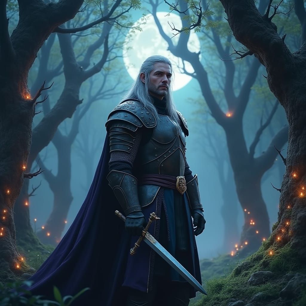 Henry Cavill as Epic Fantasy Warrior in Mystical Forest