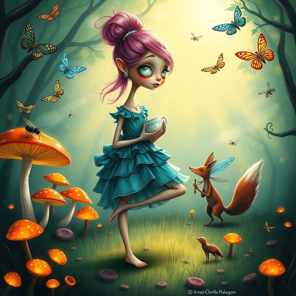 Enchanted Forest Dancer in Whimsical Attire