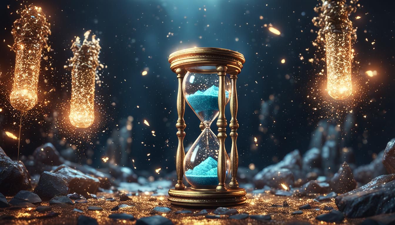 Glitter-Filled Hourglass in Epic 3D Rendering