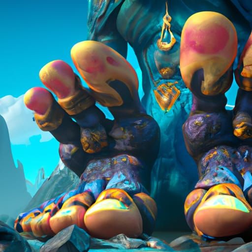 Detailed Matte Painting of Toes in Fantasy Style