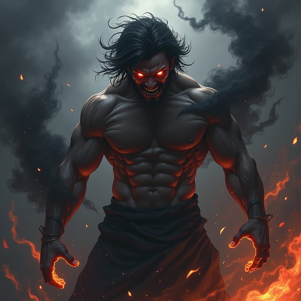 Figure Wreathed in Smoke and Fury