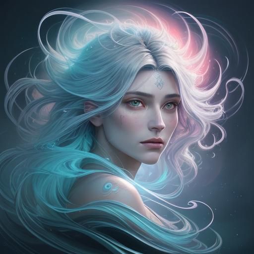 Ethereal Greek Goddess Portrait in Hyperrealistic Style