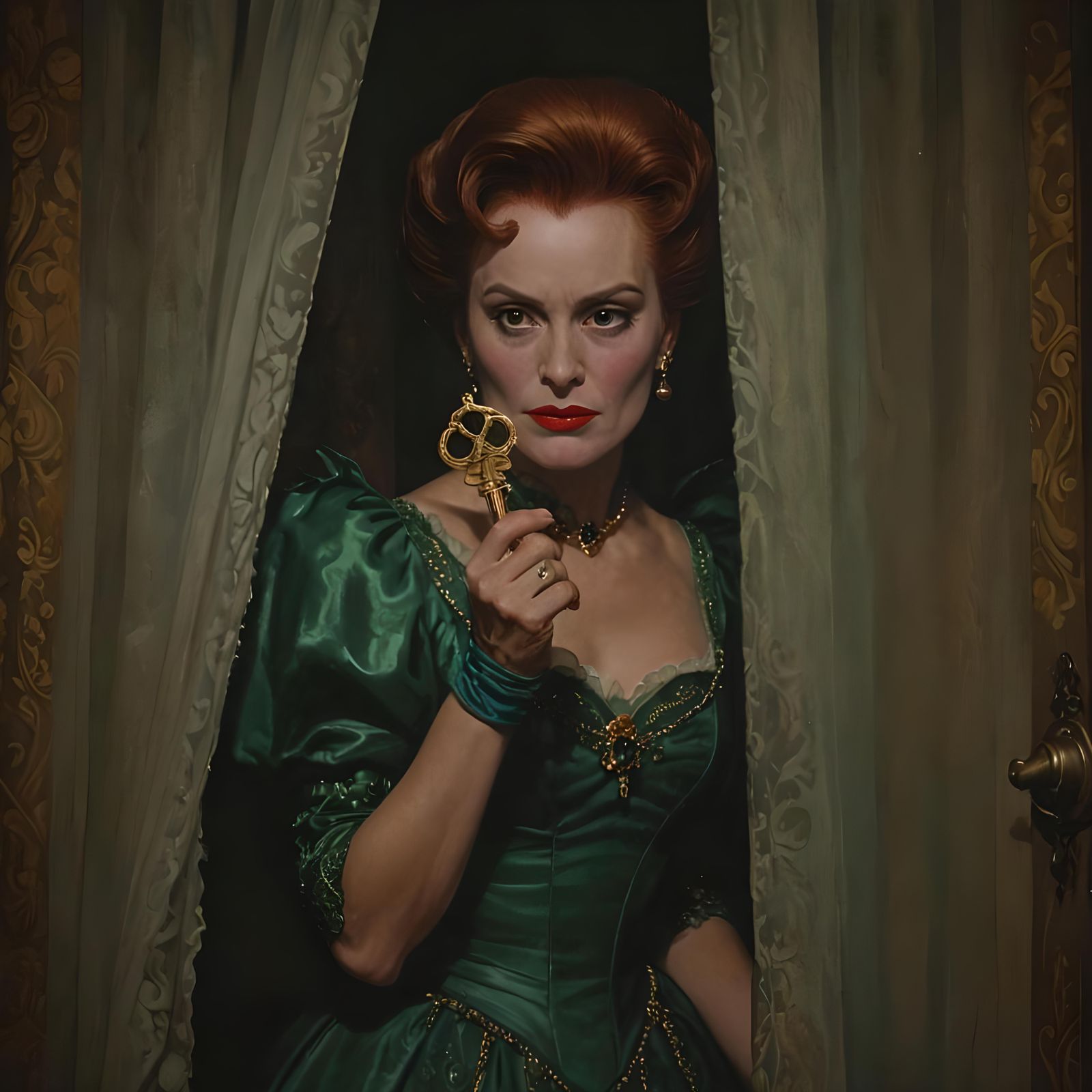 "Lady Tremaine realises the truth and locks Cinderella in he...