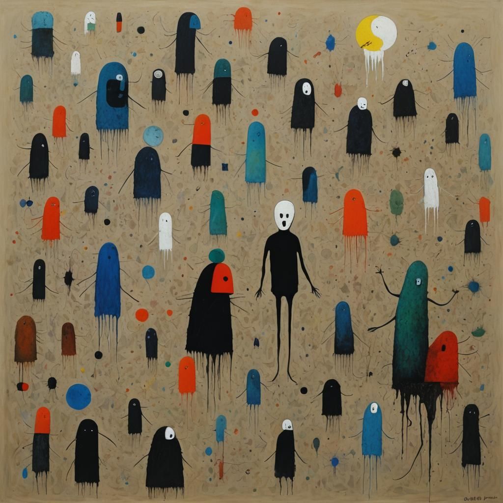 Abstract No Face in Surrealist Style
