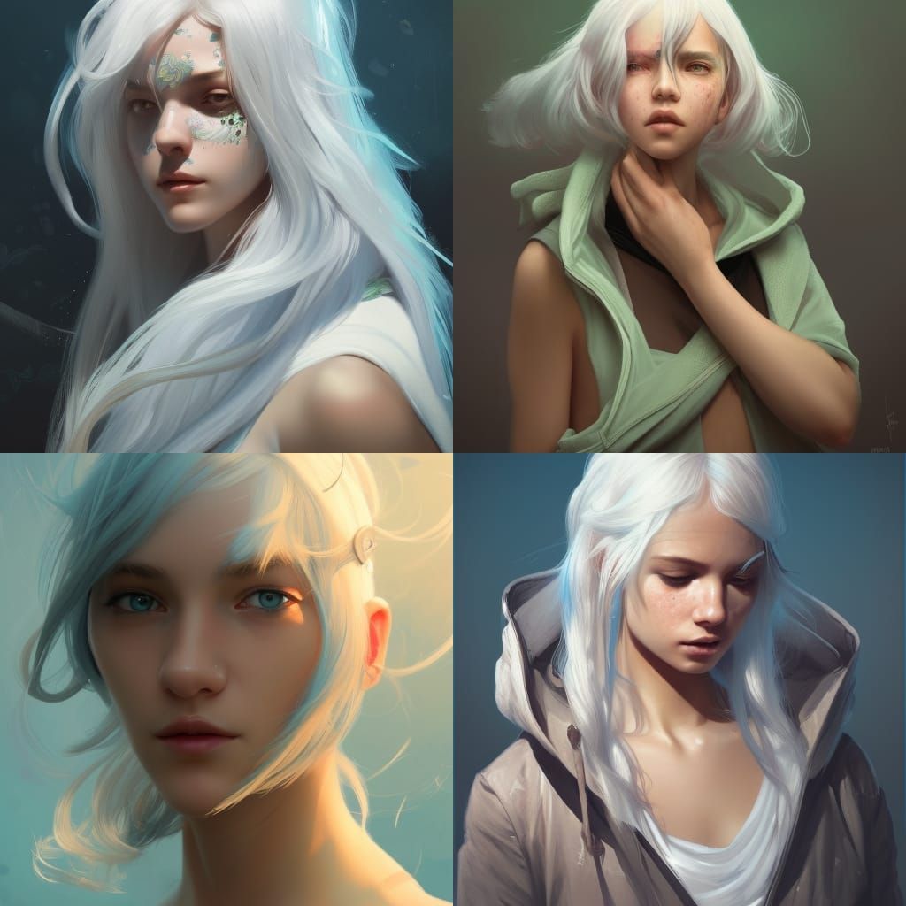 Girl in Frog Hoodie, Hyperdetailed Artstation Portrait