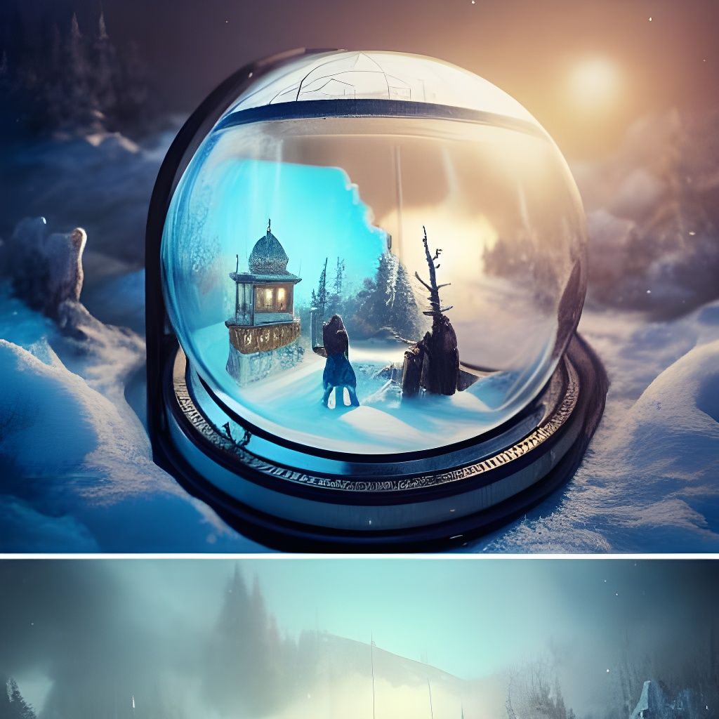 Snow Globe Interior: Hyperdetailed Fantasy Art